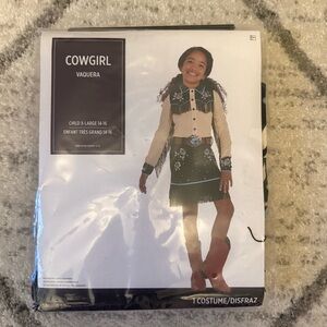 Girls Cowgirl Costume with Fringe and Embroidery. EUC, size 14-16.